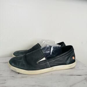 Softinos Black Leather Slip On Loafers Mens Size 11
